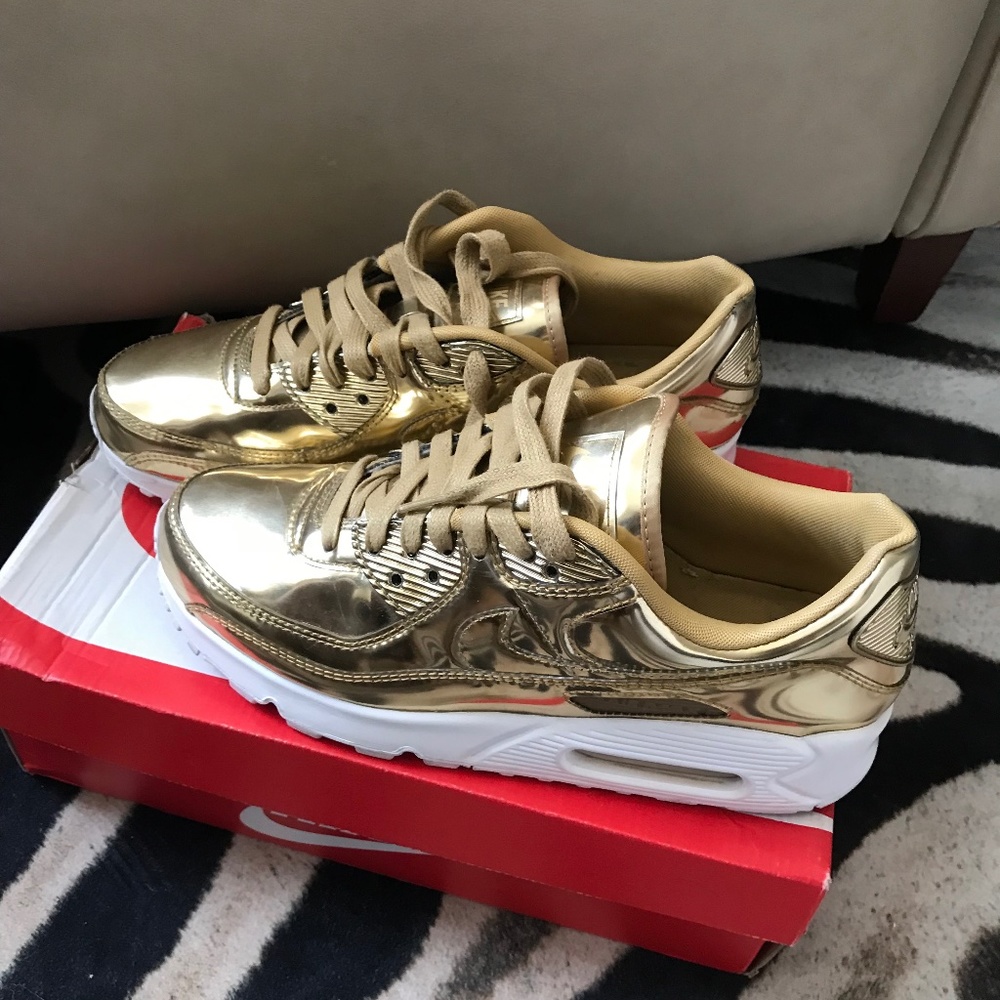 Nike Metallic Gold Air Max 90 womens
